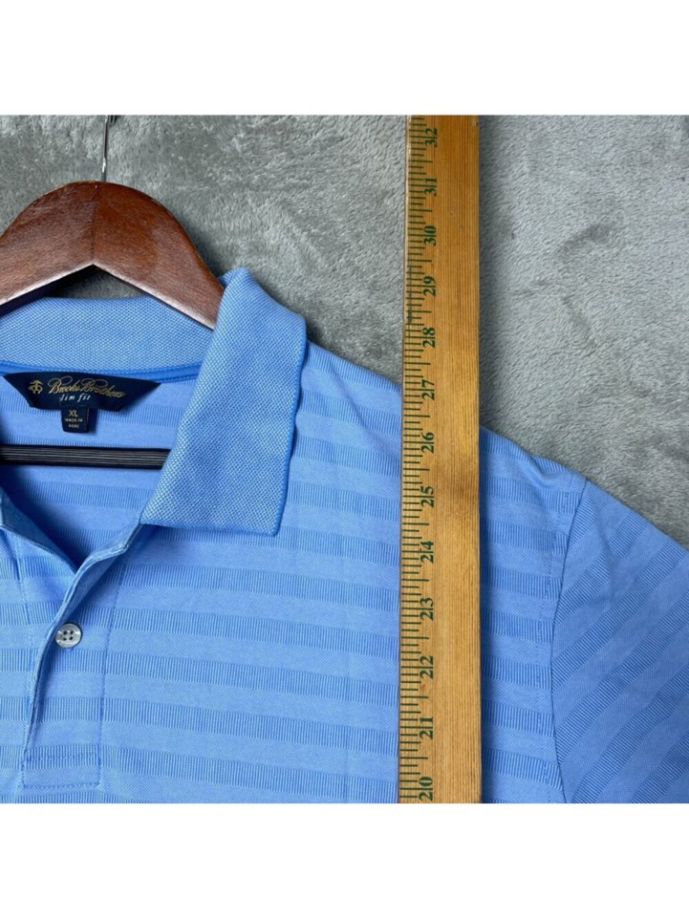 Brooks Brothers Men's XL Slim Fit Blue Striped Polo Shirt For i2016 - Picture 3 of 7